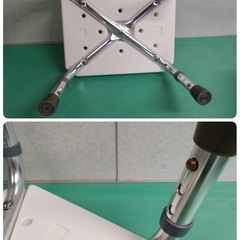 ● グリーン) 浴槽台 高さ調節215-265mm 踏み台 浴槽内 イス いす 椅子 ステップ台 滑止め付 入浴 介護 介助 補助 中古 ③の画像