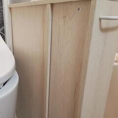 (お譲り先決定済)ニトリ トイレ収納ラック:ナチュラルの画像