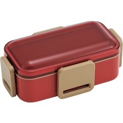 スケーター(Skater) 弁当箱 チェリーレッド 600ml 抗菌 ふんわり盛れる ドーム型フタ 2段 日本製 PFLW4AG-Aの画像