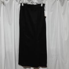(ロ)タグ付き新品未使用　Lサイズ　スカート　黒色　スリット　秋冬物