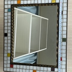 9/9 17〜20時　引渡限定価格　値下(1.6万円から)　アンティーク　鏡　(高45.5 x 幅38.5 cm)の画像