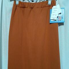 (リ)タグ付き新品未使用　Lサイズ　タイトスカート　橙色　スリット　秋冬物の画像
