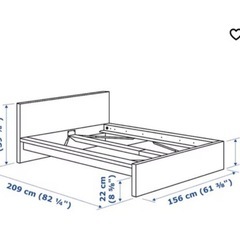ダブルベットフレーム　　ikea カーテン
の画像
