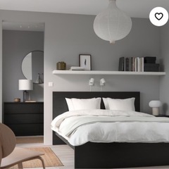 ダブルベットフレーム　　ikea カーテン
の画像