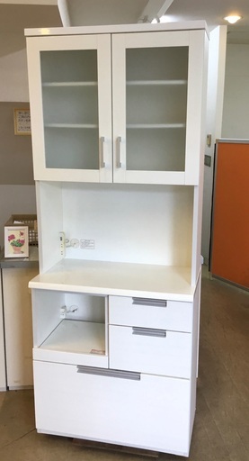 ＜美品＞ニトリ・80㎝スリム食器棚・ホワイト