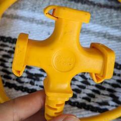 延長コード　電源　充電　バッテリー　5m 5メートル　イエロー　3ツ口　DIYの画像