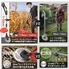 ①充電式草刈機 コードレス草刈り機 刈込幅230mm LED電池残量表示の画像