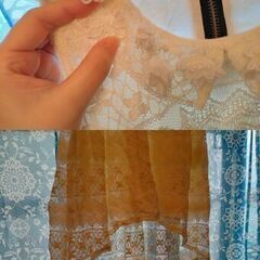 【美品】レースワンピ＆花柄襟レースワンピ２点セットの画像