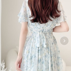 【新品】シフォン楊柳ムラ柄ワンピースの画像