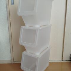 IKEA FIRRA 3つ（ふた付きボックス, 透明, 22x4...