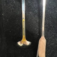 NICKEL SILVER スプーン　バターナイフ　銀製の画像