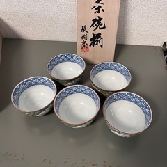 陶器 醍醐窯 茶碗 湯呑　5客セットの画像