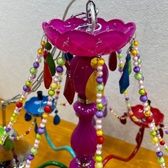 ポップ調カラフルシャンデリア 9灯