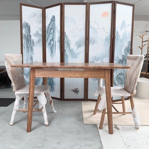 ⭐️新品未使用⭐️北欧レトロな木製テーブル、ウィンザーチェア2脚セット