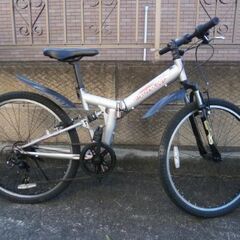 26インチ折りたたみ自転車　マウンテンバイク風自転車  スチール...