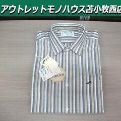 未使用品 ラコステ 長袖 ストライプシャツ メンズ Mサイズ ナ...