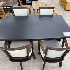 ☆店長特別値引き☆ ダイニングセット 黒 H70.5×D84×W150 クリーニング済み