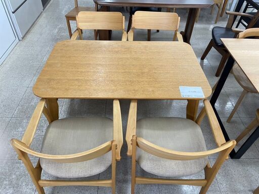 ★ジモティ割あり★  ダイニングセット ナチュラル H60×D75×W120 クリーニング済み TJ8071