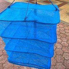 万能干しカゴ 3段 40×40×高さ45cm アウトドア 干し物に活躍 ブルーの画像