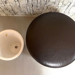 【終】【G521】ペール缶スツール/F-19H04/ネイビー/多目的/収納ボックス/おしゃれ/植木鉢/セットの画像
