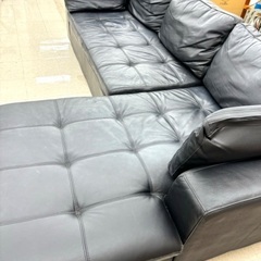 桐生店【現状品】j8-30 L字ソファ ブラックの画像