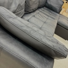 桐生店【現状品】j8-30 L字ソファ ブラックの画像