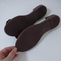 【２００円】ビニールサンダル パンプス ２３センチメンタル ダークブラウンの画像