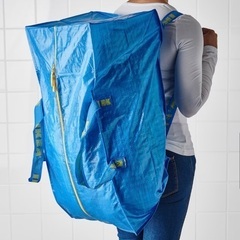 中古美品　5点　セット　FRAKTA フラクタ　　トロリー用バッグ, ブルー, 73x35x30 cm 76 l　キャリーバッグ L, ブルー, 55x37x35 cm/71 l イケア　バッグ　エコバッグ　ランドリー　買い物　洗濯　旅行　丈夫　の画像