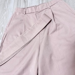 ウエストリボン パンツ Mサイズ ピンクベージュの画像