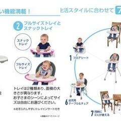 ベビー　ハイチェア　ローチェア　7段階　机付き　の画像