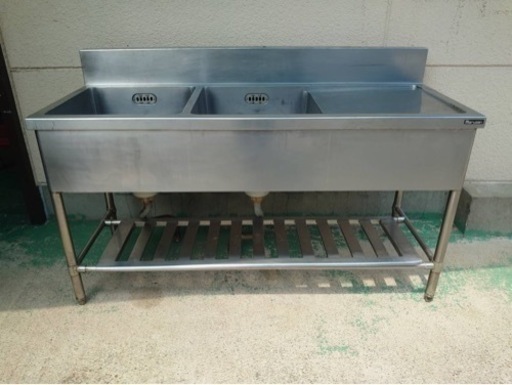 【美品】マルゼン　2槽式シンク　厨房機器　ｗ1500サイズ　厨房　調理器具　リユース品