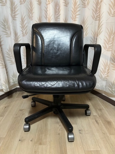 KOKUYO エグゼクティブチェア　CR-G200L ミッドセンチュリー　レザー　本革　本杢目