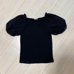 Tシャツ ブラウス フリル シアー レース 無地