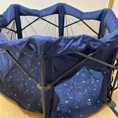 日本育児　洗えてたためるベビーサークル　ネイビー