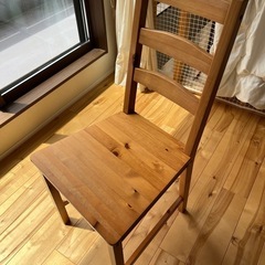 IKEAダイニングチェア　木製　２脚