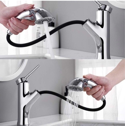 キッチン用水栓 洗面水栓 キッチン蛇口 引出しホース式水栓 キッチン用水栓 シングルレバーワンホールキッチン水栓 伸縮 2wayの吐水式 泡沫水流 シャワー水流 (SXGCP3)