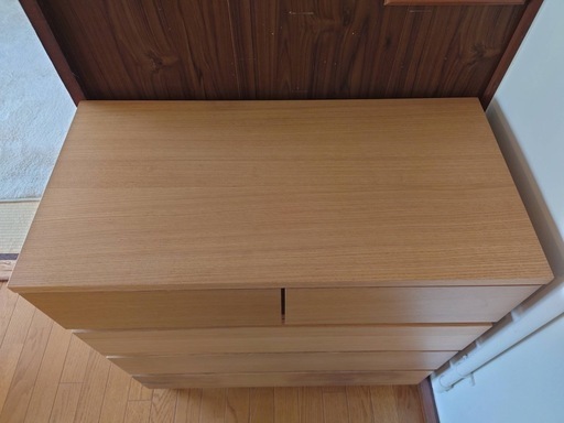 MUJI 無印良品　オーク材チェスト4段ワイド
