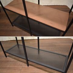 【八直2/9終了】≪yt1571ジ限≫ IKEA/イケア シェルフユニット FJALLBO/フィエルボ 幅100cm 奥行36cm 4段 インダストリアル系/アイアン 飾り棚/オープン棚/オープンラック/中古家具/宮城県仙台市 現状品 60706-05の画像