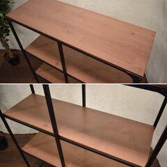 【八直2/9終了】≪yt1571ジ限≫ IKEA/イケア シェルフユニット FJALLBO/フィエルボ 幅100cm 奥行36cm 4段 インダストリアル系/アイアン 飾り棚/オープン棚/オープンラック/中古家具/宮城県仙台市 現状品 60706-05の画像