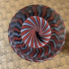 【GO-131】ミッドセンチュリー フリル花瓶 マーブル 昭和レトロの画像