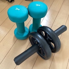 筋トレ　セット　腹筋ローラー　ダンベル　3kg
