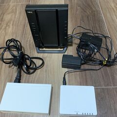 NECモデム＋スイッチングハブ+スイッチングハブ