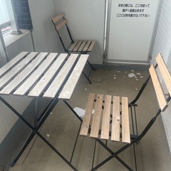 ベランダ用　机、椅子