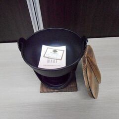 開封未使用品 南部鉄器 1人用鍋セット いろり16 丸型コンロ 直径16cm 鉄なべ 鉄鍋 鉄器 池永鉄工 ひとり鍋 苫小牧西店の画像