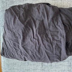 無印良品　洗いざらしボックスシーツ　クイーンサイズ　ダークグレーの画像