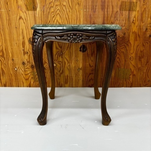 s0821601 イタリア製 大理石トップ 猫脚 ネストテーブル 花瓶置き サイドテーブル ブラウン 現状品 猫脚 アンティーク ビンテージ 中古品