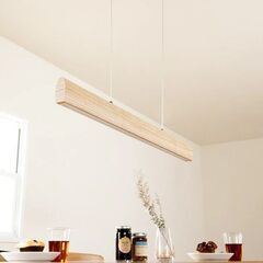 【8月27日まで】おしゃれな北欧風／バータイプのペンダント照明／ナチュラル色【キッチン・ダイニングにおすすめ】の画像