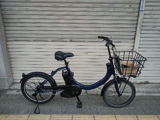 美品☆[Panasonic]SW 20吋 電動アシスト自転車 変速なし/アルミ/8.0Ahバッテリー+充電器+キー2本(マットネイビー