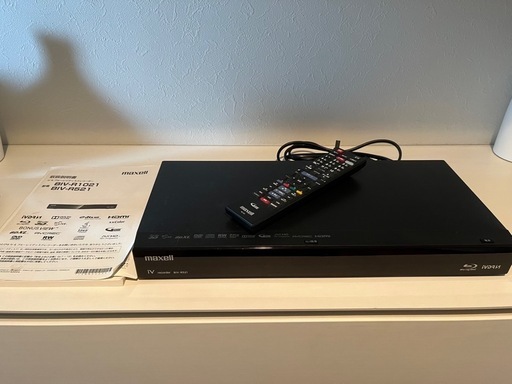 取引完了★maxellブルーレイレコーダー　BIV-R521 純正品リモコン付　RC-R3