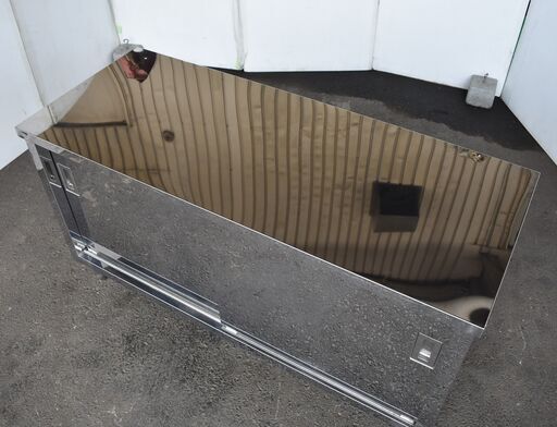 【八配送完了3/16】≪zyt1586ジ≫ ステンレス製 キャビネット作業台 幅150cm 奥行60cm 現状品 戸棚/店舗/設備/工